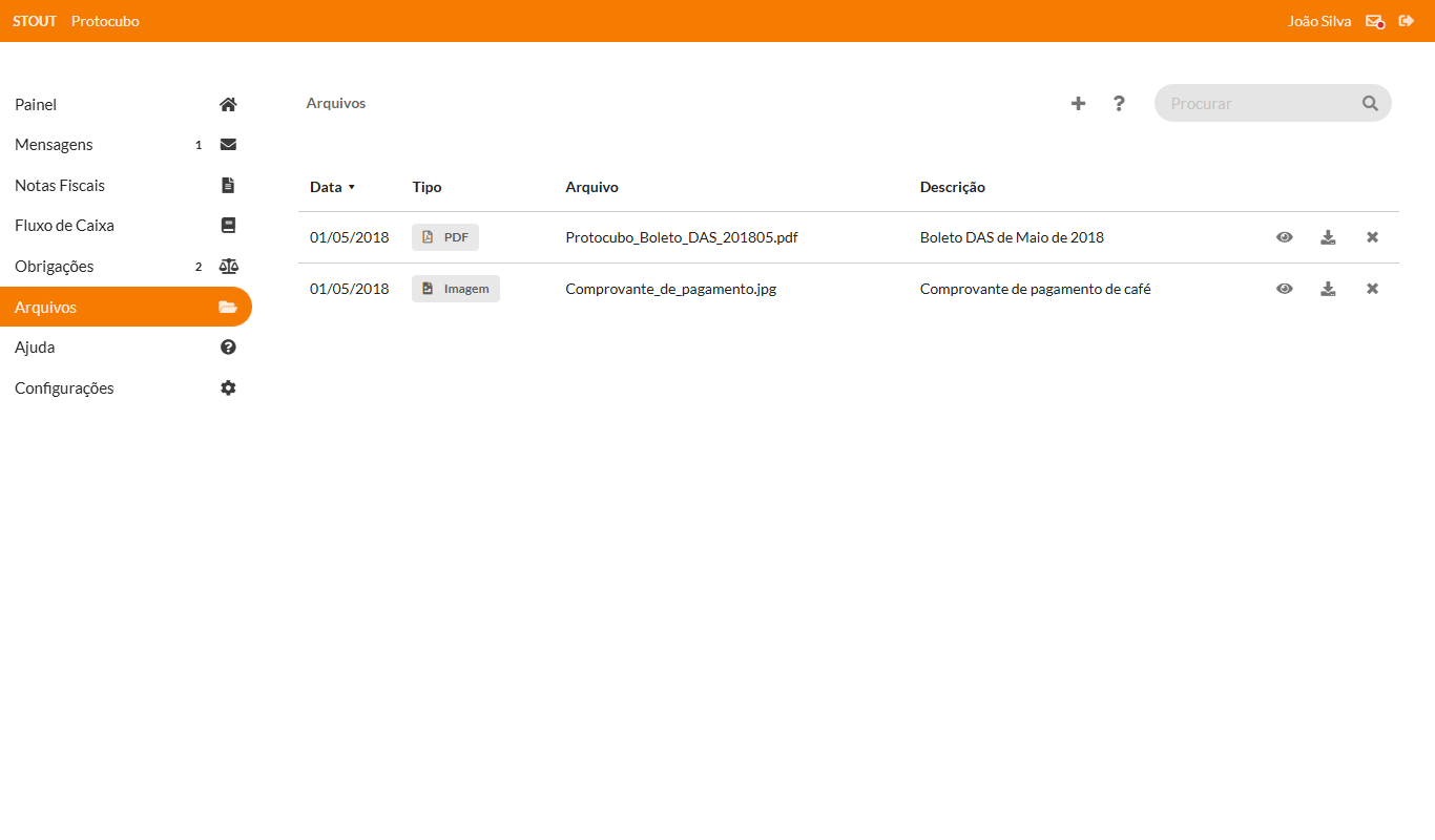 STOUT transactions view